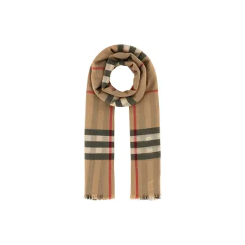 Burberry Checked Frayed Edge Scarf