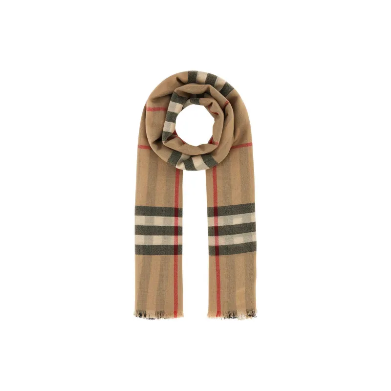 Burberry Checked Frayed Edge Scarf-0