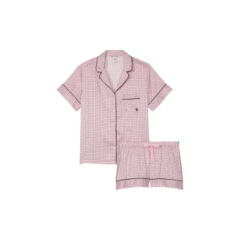 Victoria's Secret Satin Short Pajama Set Pajama Set Women's Pink Polka Dot