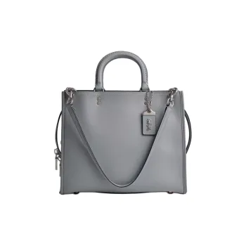 COACH Rogue Glove Tanning Shoulder Bag, Crossbody Bag, Handbag Large Size Women's Silver & Gray Blue