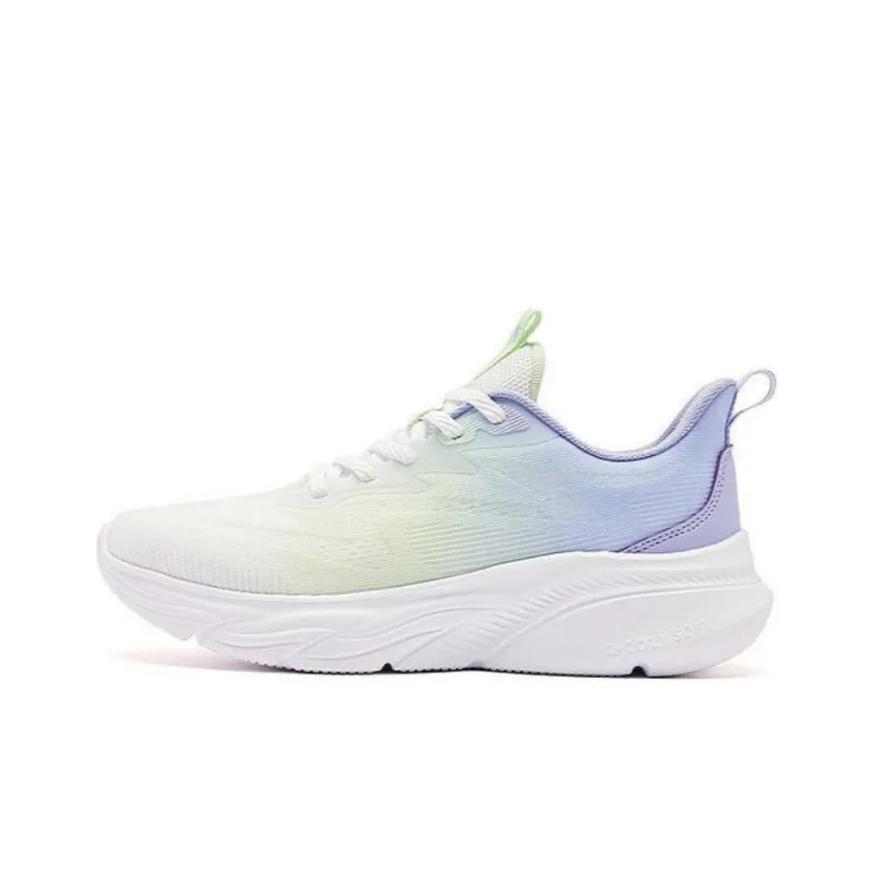 QIAODAN Yuebu 2.0 Wear Resistant Breathable Slip Resistant Low Top Q COZY SOFT Running Shoes Women's White Cyan Purple-0