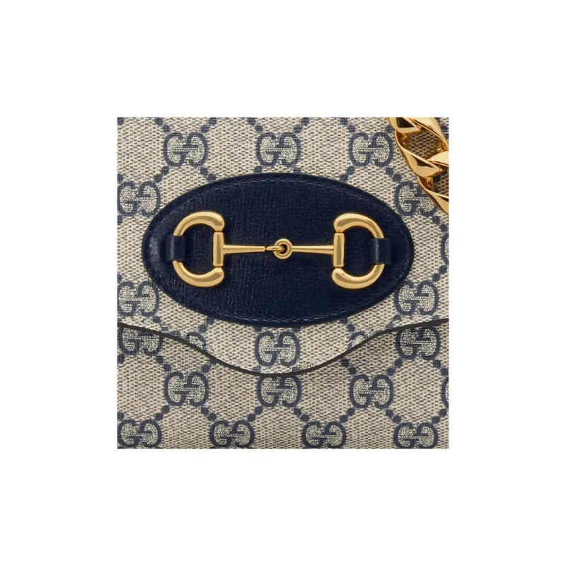 GUCCI Horsebit 1955 Canvas With Leather Finish Crossbody Bag, Shoulder Bag Women's-8