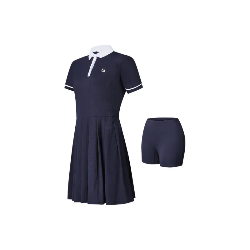 FILA SS24 Short Sleeved Dresses Women's Tide Blue-3