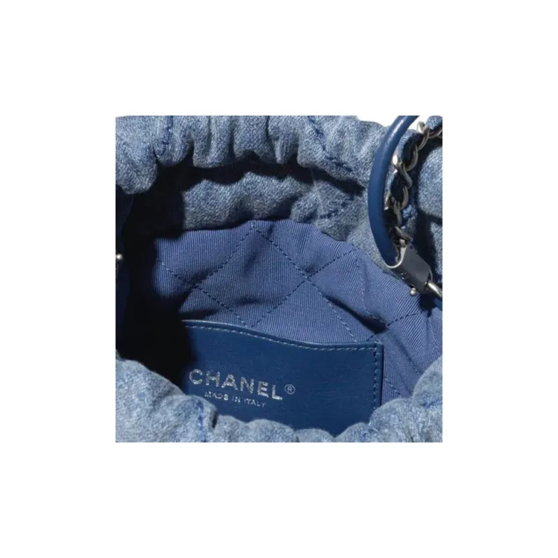 CHANEL 22Bag Washed Denim Handbags Mini Women's Denim Blue-2