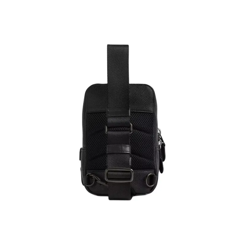 COACH Gotham Leather Shoulder Bag, Crossbody Bag Mini Men's Black-1