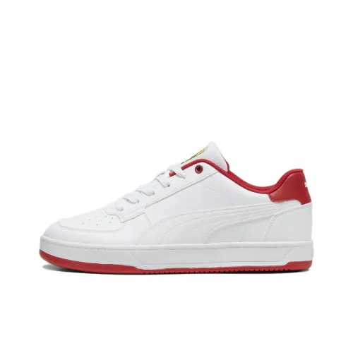 PUMA Scuderia Ferrari Caven 2.0 Slip Resistant Low Top Skateboard Shoes Unisex White Red