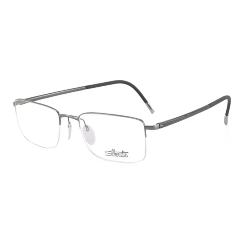 SILHOUETTE High Tech Titanium Browline Eyeglass Frames Men's Gray-0