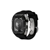 Black Bezel Silver Case, Black Strap