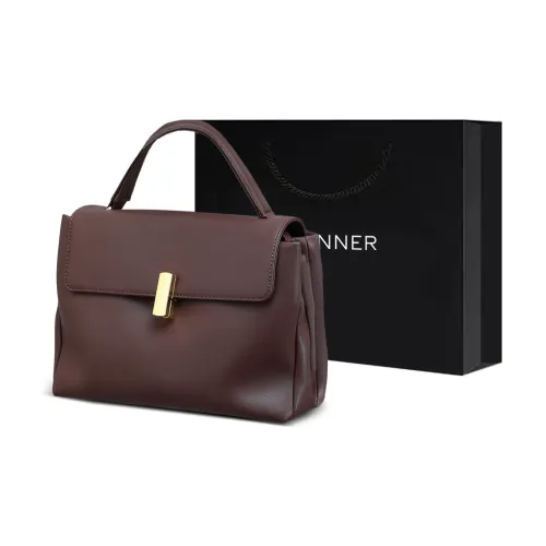 C°BANNER Split Cow Leather With Synthetic Leather Crossbody Handbag Regular Women's Chocolate