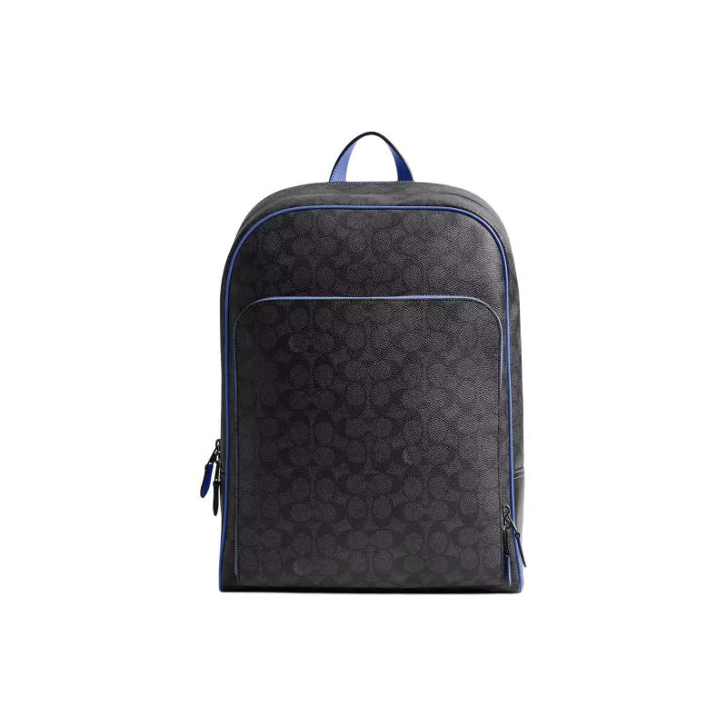 COACH Gotham Canvas Backpack Large Size Men's Charcoal & Blueberry-0