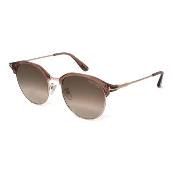 TOM FORD Nickel Alloy Plastic Browline Sunglasses Men's Brown