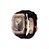 Rose Bezel Black Case, Black Strap