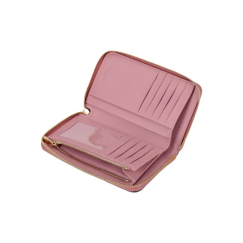 COACH Zip Around Leather Circumferential Zip Closure, Wallet, Card Holder Medium Size Women's Pink-4