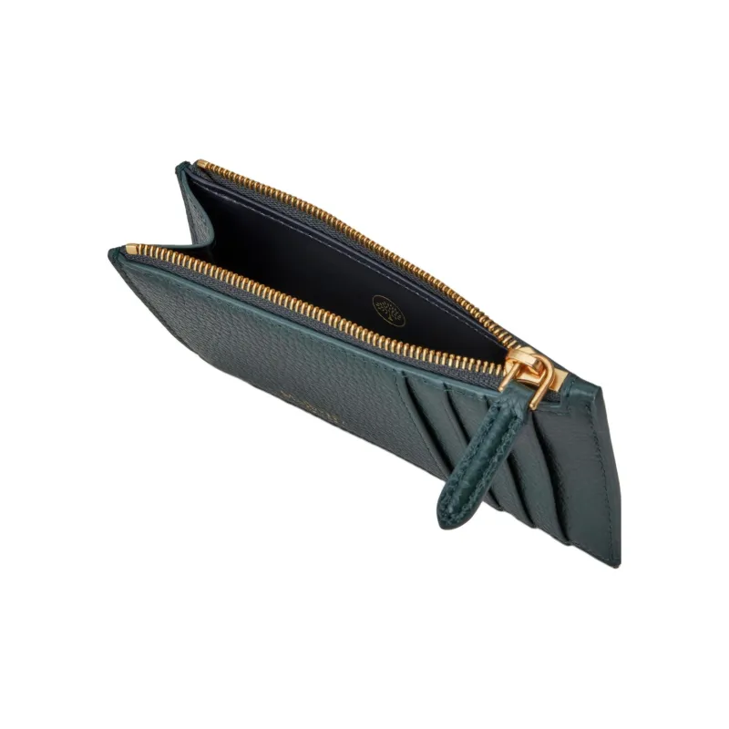 Mulberry Small Grain Leather Card Holder Women's Classic Green-2