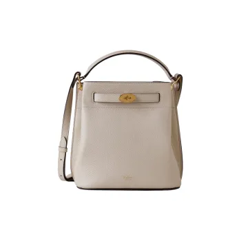 Mulberry Grained Leather Bucket Bag, Shoulder Bag, Crossbody Bag, Handbag Women's Ivory