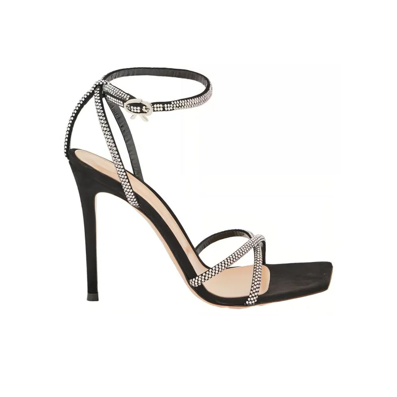GIANVITO ROSSI Cystal embellished 120mm Suede Sandals-1