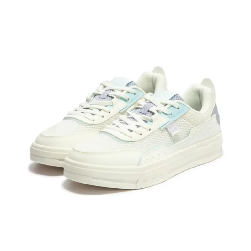 361° Cushioning Wear Resistant Low Top Skateboard Shoes Women's White Purple-3
