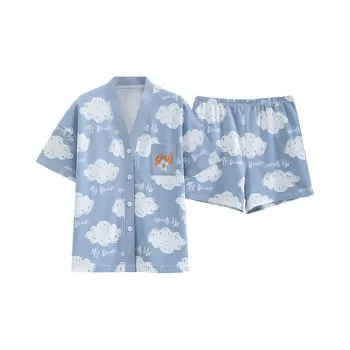 Xiang Ning Pai Pajama Set Women's Sky Blue
