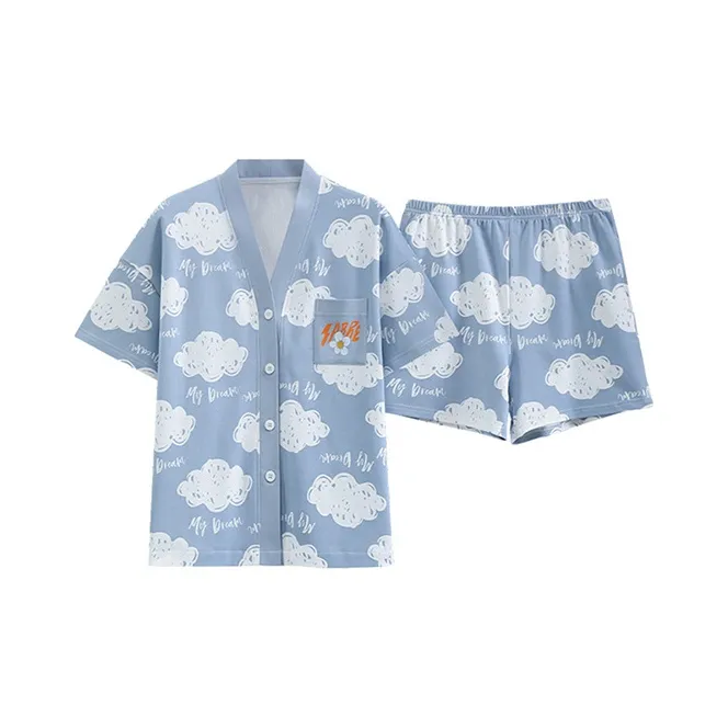 Xiang Ning Pai Pajama Set Women's Sky Blue-0
