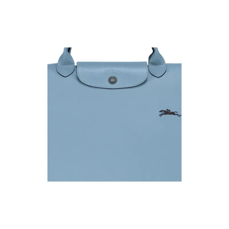 LONGCHAMP Le Pliage Fabric Cow Leather Dumpling Bag Handbag Medium Size Women's Lake Blue-4