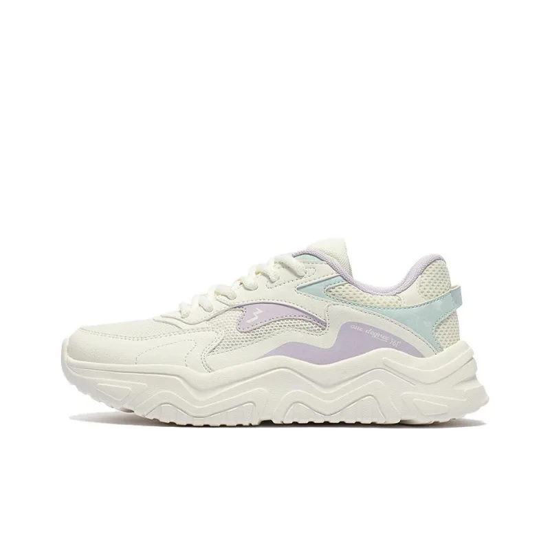 361° Cushioning Wear-Resistant Low-Top Casual Shoes Women's White Purple-0
