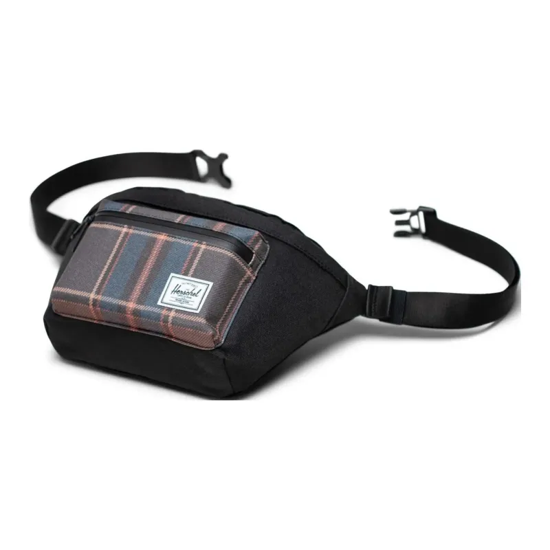 Herschel Recycled Fabric Sling Bags One Shoulder Crossbody Fanny Pack Unisex Black Plaid-1