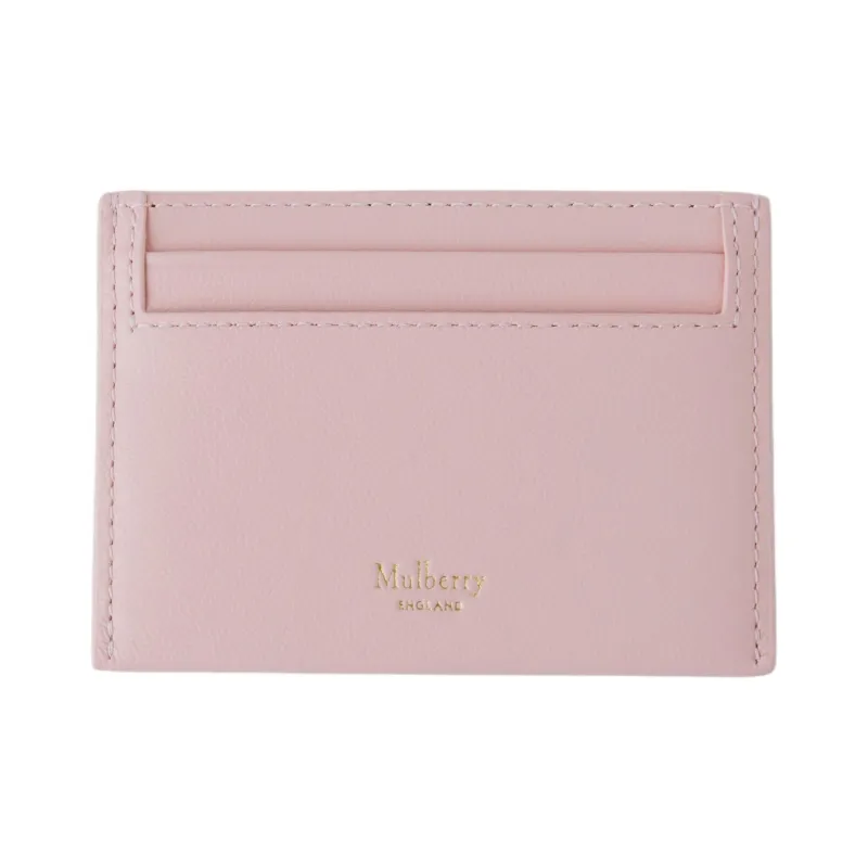 Mulberry Grained Leather Credit Card Holder Women's Rose Pink-0