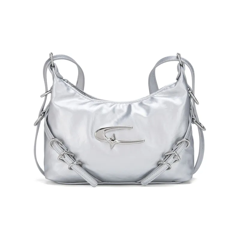 UNITE STAR PU Crossbody Bag Shoulder Bag Regular Women's Silver/White/Black-15