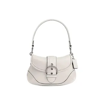 COACH Soho Cow Leather Hobo Bag, One Shoulder Handbag Medium Size Women's Pink White