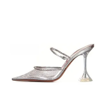 AMINA MUADDI Wrap-toe Slippers 9.5cm Women's Silver