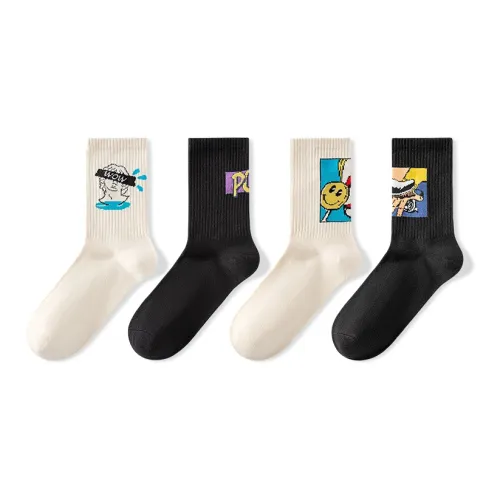 NAIER Mid Calf Socks Men's 4 Pack