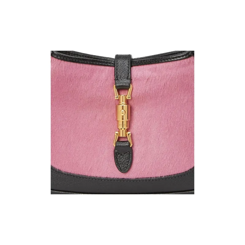 GUCCI Jackie 1961 Velvet With Leather Crescent Shoulder Bag Shoulder Bag Mini Women's Pink Blue Multicolor-8