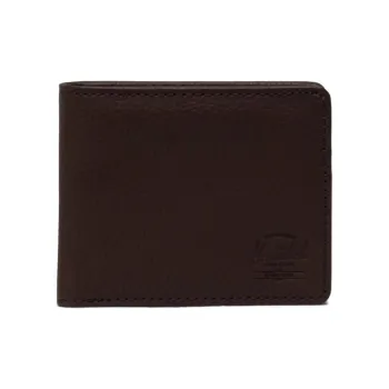 Herschel Litchi Grain Vegan Leather Wallet Unisex Chrysanthemum Coffee