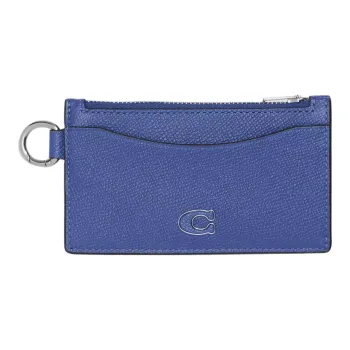 COACH Card Case Leather Wallet, Card Holder Men's Blueberry