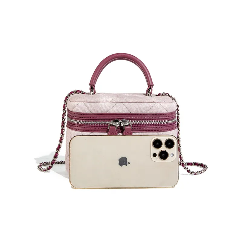 MACKJANICE Polyurethane Shoulder Bags Handbags Women's Lilac With Pink-1