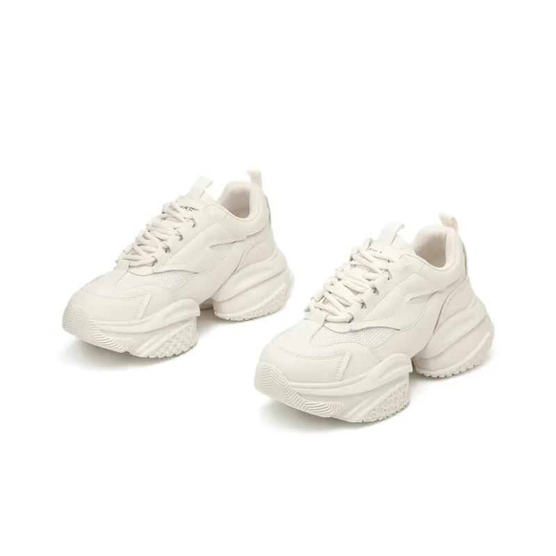 KEKAFU Height Increasing Breathable Slip-Resistant Low-Top Chunky Sneakers Women's-8