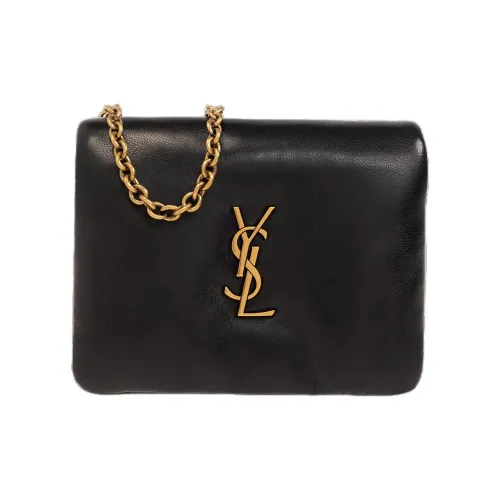 SAINT LAURENT Lambskin Crossbody Bag, Shoulder Bag Women's Black