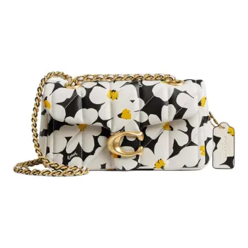 COACH Tabby Nappa Leather Crossbody Bag Shoulder Bag Women's Brass & Chalk Multicolor