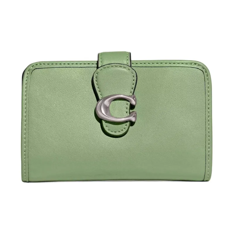 COACH Tabby Leather Coin Purses Wallets Medium Size Women's Silver & Light Happy Fruit Color-0