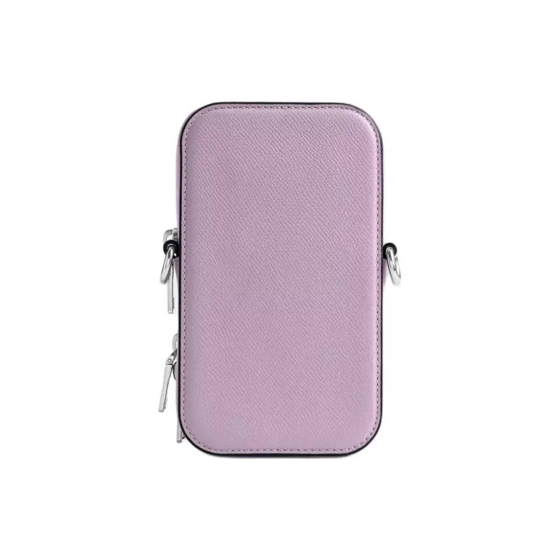 COACH Cross Grain Cow Leather Cell Phone Pouch, Shoulder Bag, Crossbody Bag Mini Men's Purple-1