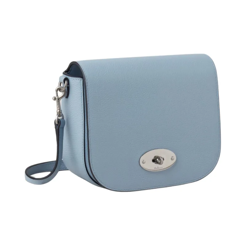 Mulberry Darley Small Grain Leather Preppy Shoulder Bag Crossbody Bag Small Size Women's Poplin Blue-1