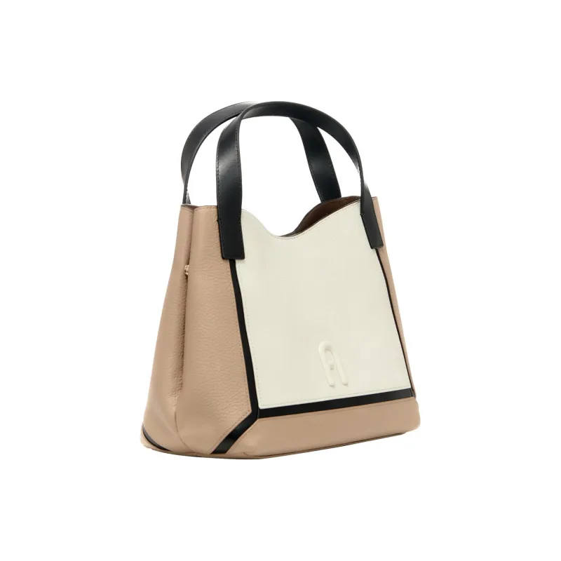 Furla Primula Genuine Leather Shoulder Bag Crossbody Bag Handbag Small Size Women's Cotton Candy & Gray & Black-1