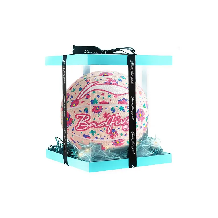 LiNing Rubber Basketball Pink Size 7 Training Unisex-6
