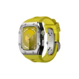 Silver Bezel Black Case, Yellow Strap