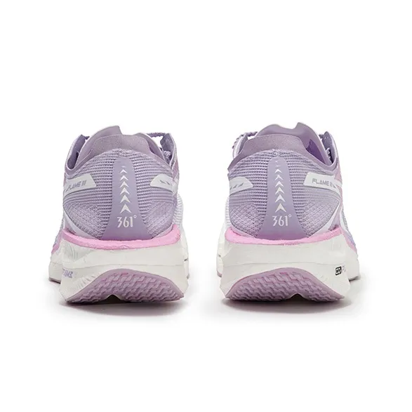 361° Fly Burn 3 Cushioning Anti-Slip Wear-Resistant Breathability Low-Top Running Shoes Unisex White Purple-3