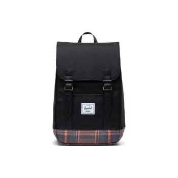 Herschel Recycled Fabric Backpack Mini Unisex Black Plaid