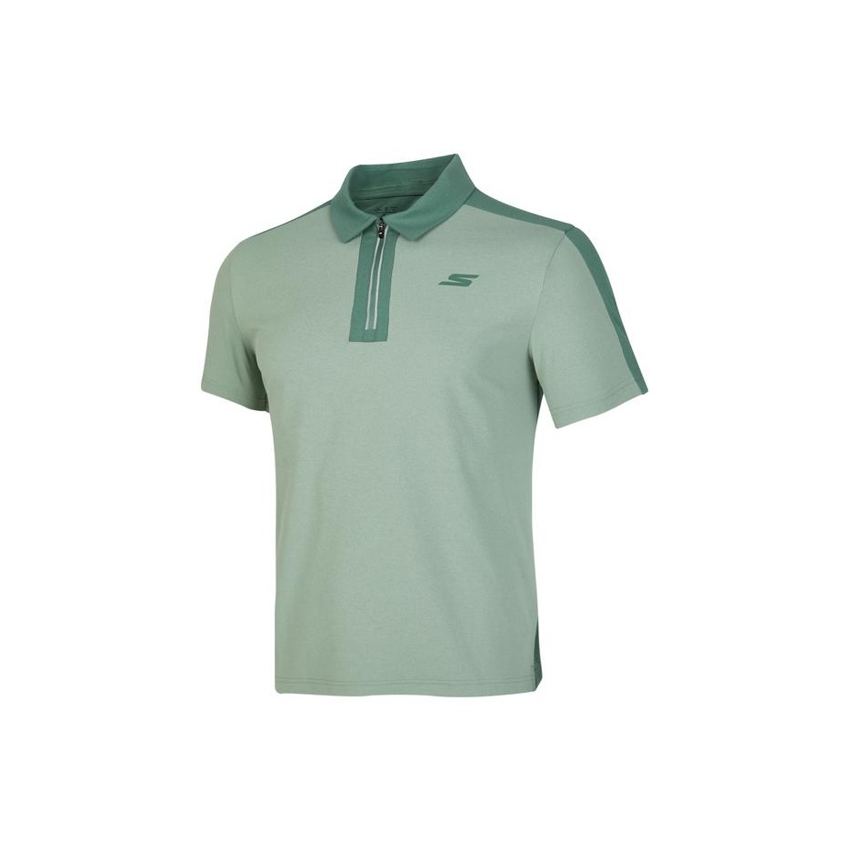 Skechers polo shirt mens green discount