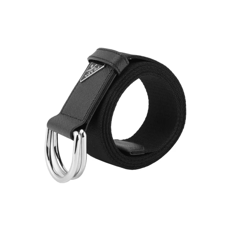 PRADA Logo Plaque Woven Belt-2
