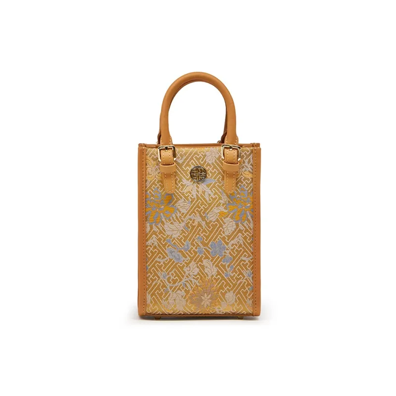 Pmsi Split Cow Leather With Mulberry Silk Shoulder Bag Women's-3