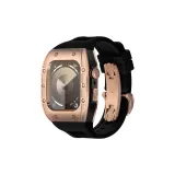 Rose Bezel Black Case, Black Strap